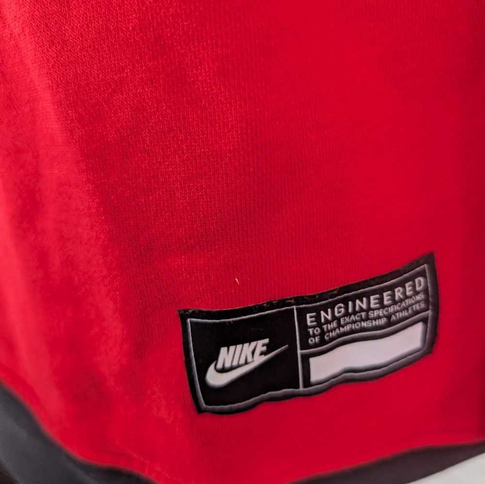 Nike Women's Red Sweatshirt with Gold Sequin Logo - Picture 3 of 7